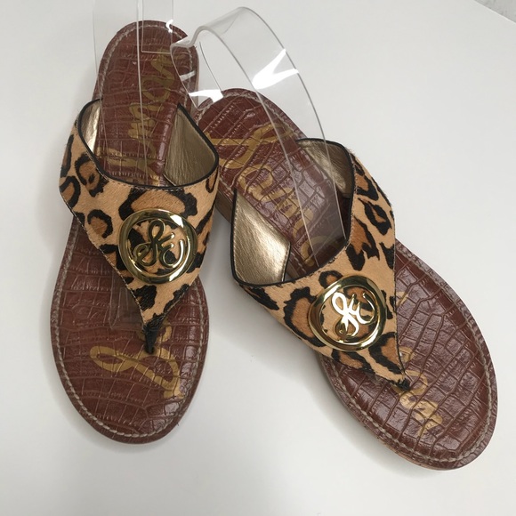 Sam Edelman Shoes - Sam Edelman Ruth cheetahl print thong wedge Sz 9
